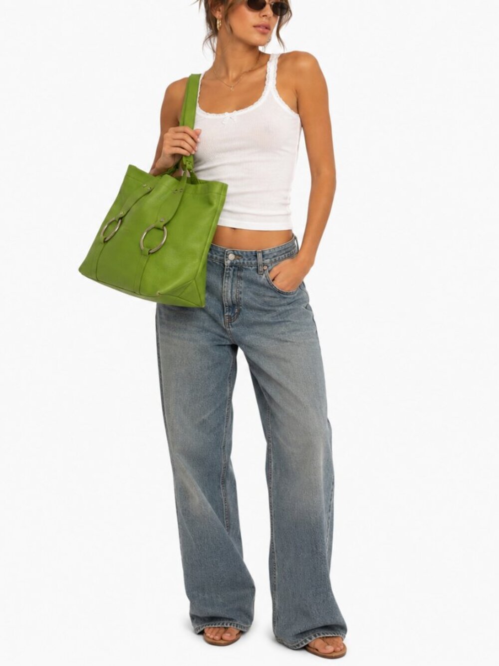 Claudia Firenze Genuine Leather Tote Bag Laptop Bag Work Shoulder Bag💚